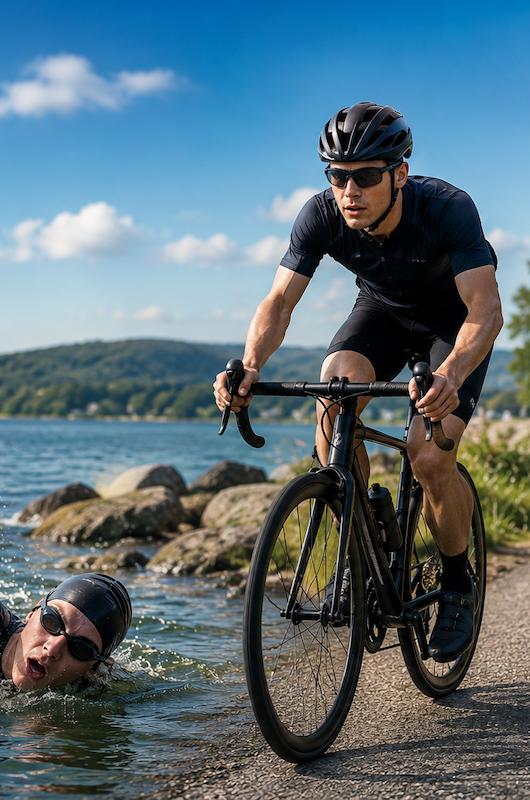 Billede af løb, cykel og svømning